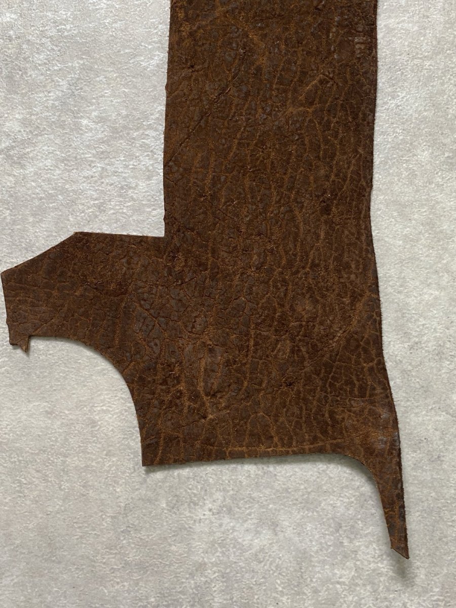 画像6: ヒポポタマス　カバ革　ブラウン　ヒポレザー　かば革 ハギレ (6)