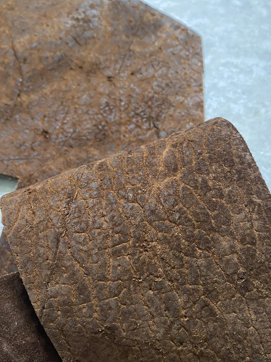 画像7: ヒポポタマス　カバ革　ブラウン　ヒポレザー　かば革 ハギレ (7)