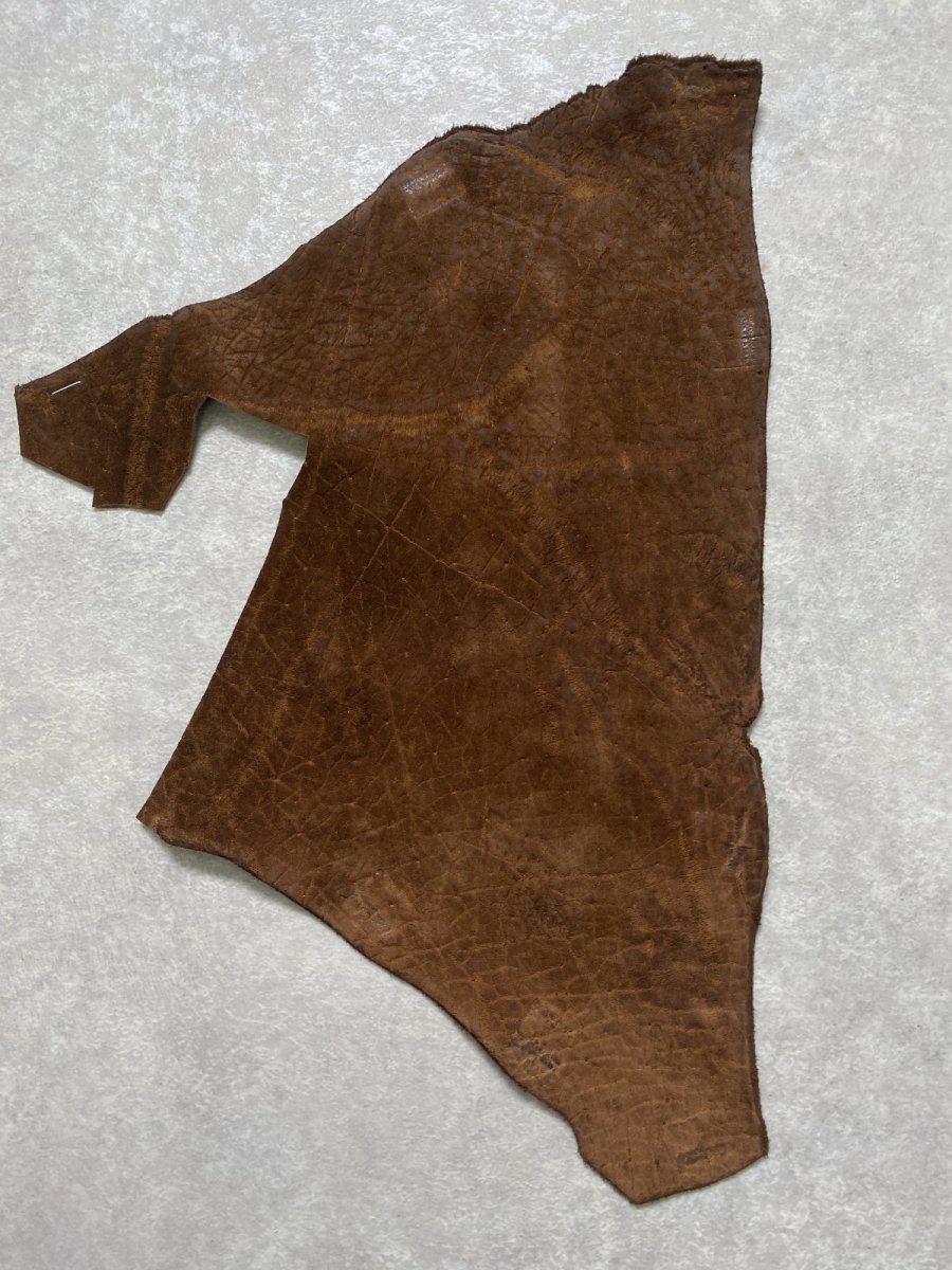 画像1: ヒポポタマス　カバ革　ブラウン　ヒポレザー　かば革 ハギレ (1)