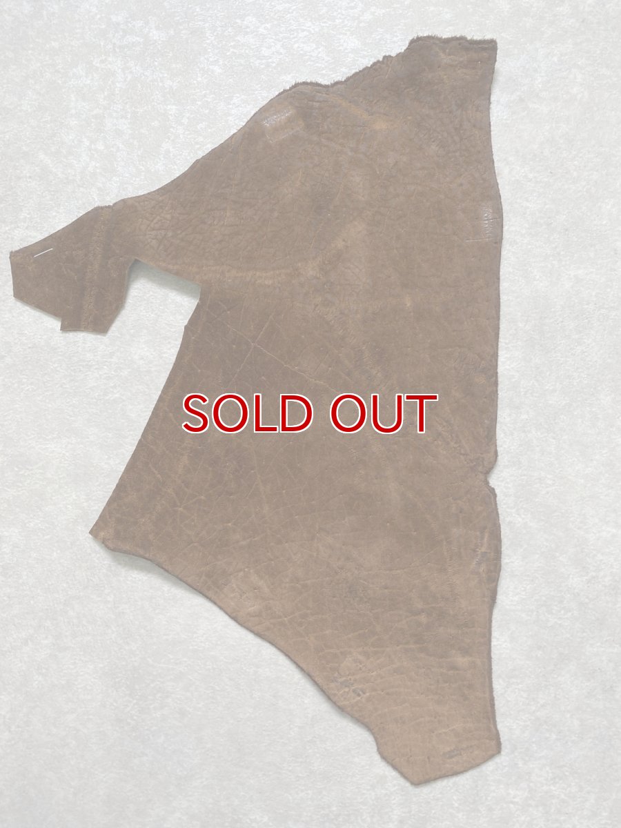 画像1: ヒポポタマス　カバ革　ブラウン　ヒポレザー　かば革 ハギレ (1)