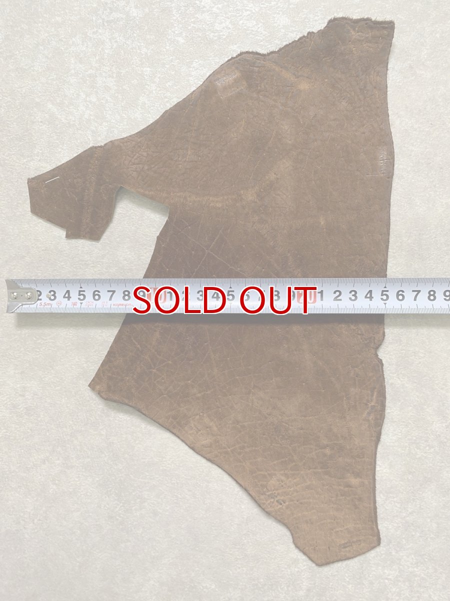 画像3: ヒポポタマス　カバ革　ブラウン　ヒポレザー　かば革 ハギレ (3)