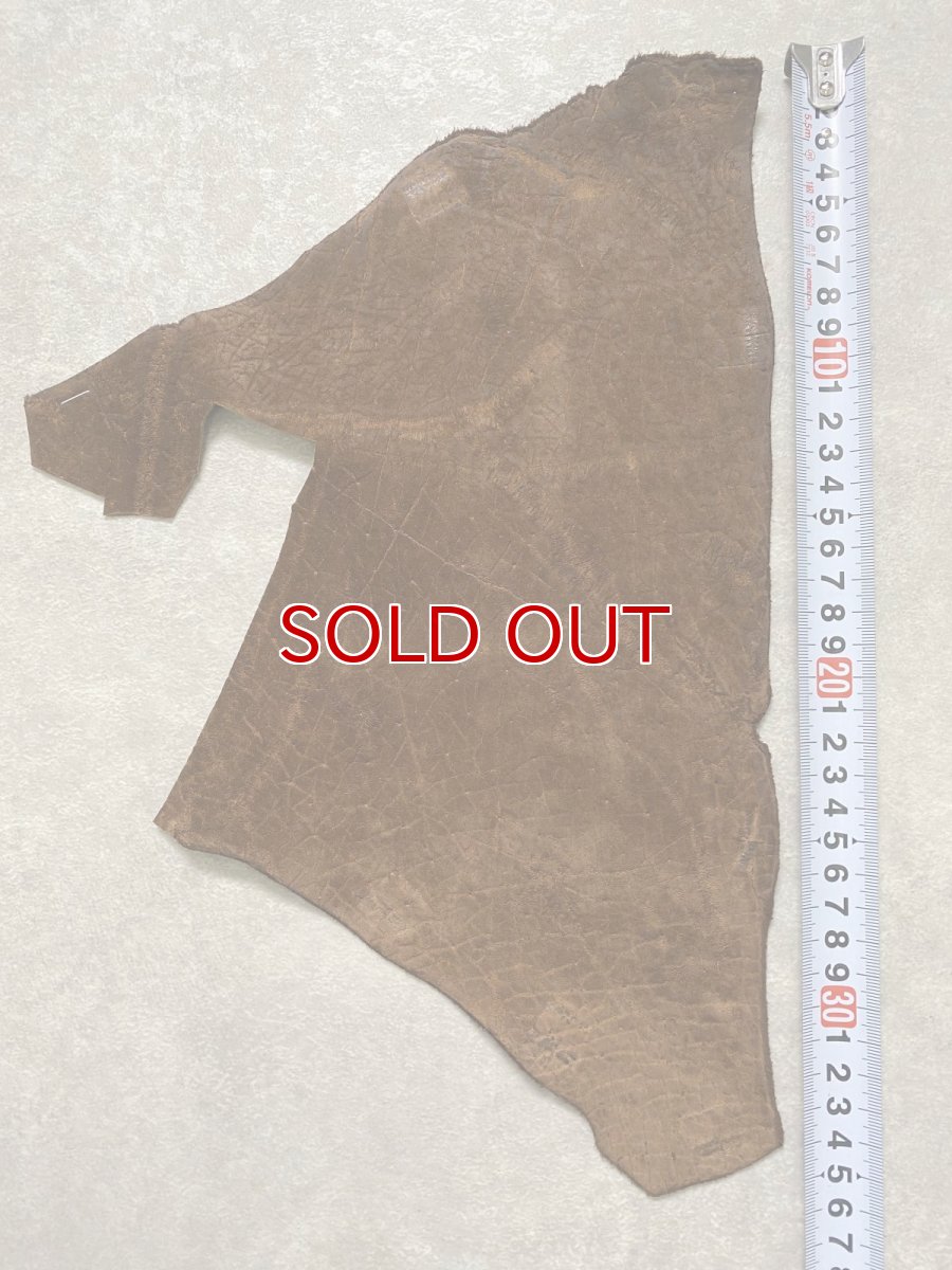 画像2: ヒポポタマス　カバ革　ブラウン　ヒポレザー　かば革 ハギレ (2)