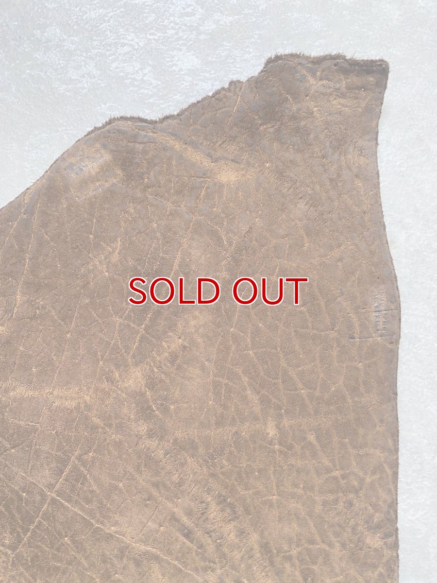 画像5: ヒポポタマス　カバ革　ブラウン　ヒポレザー　かば革 ハギレ (5)