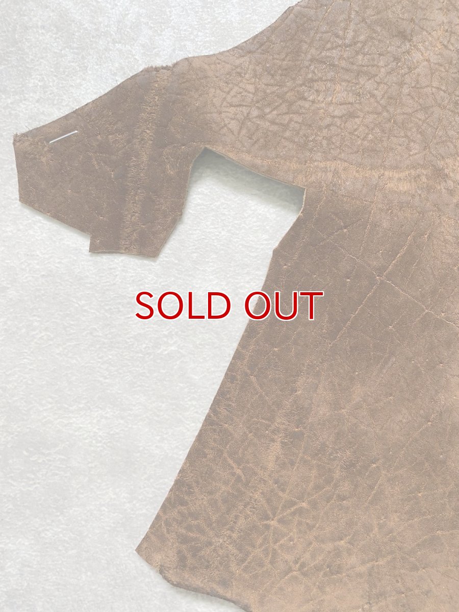 画像4: ヒポポタマス　カバ革　ブラウン　ヒポレザー　かば革 ハギレ (4)