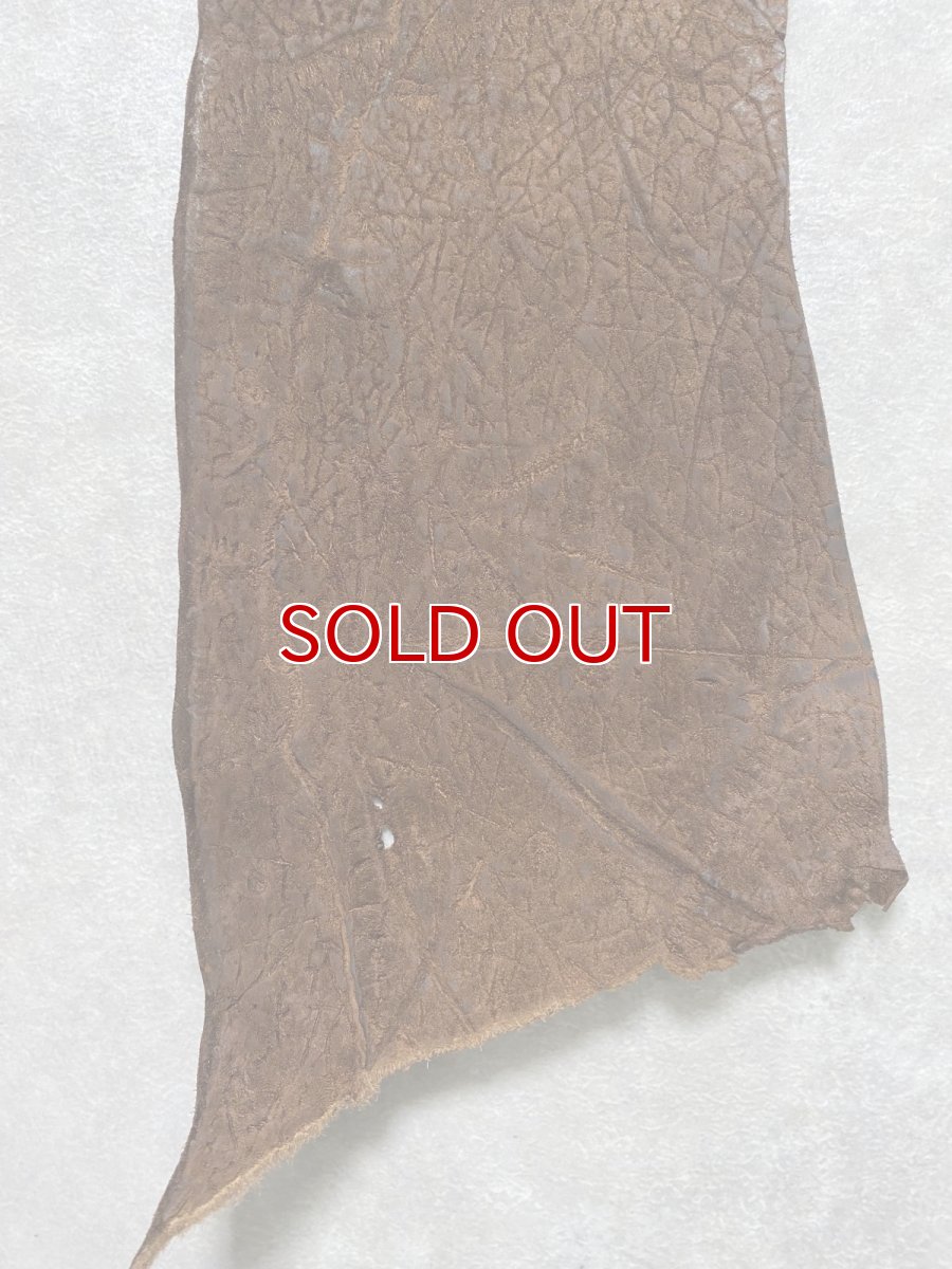 画像5: ヒポポタマス　カバ革　ブラウン　ヒポレザー　かば革 ハギレ (5)