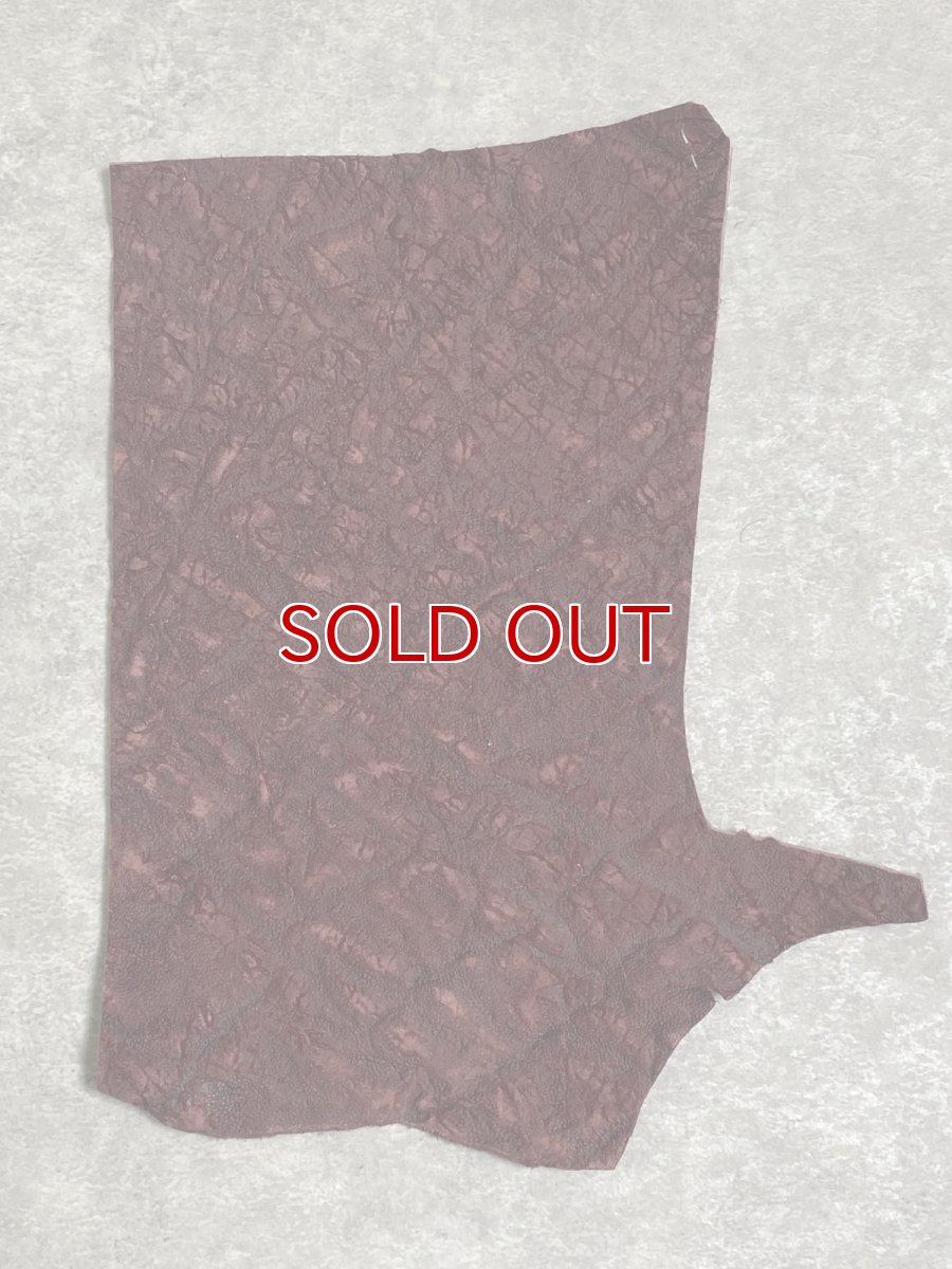 画像1: ヒポポタマス　カバ革　ボルドー　エンボス　ヒポレザー　かば革 ハギレ (1)