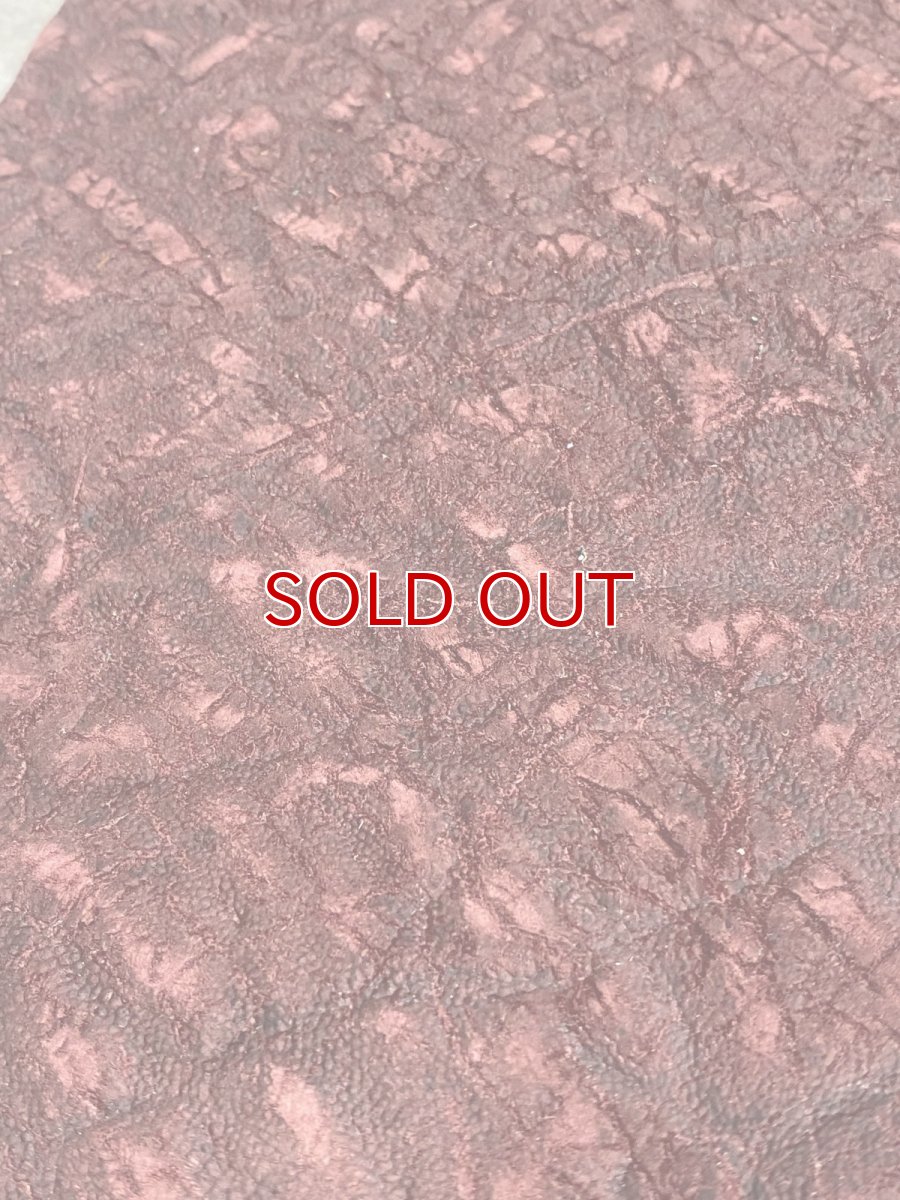 画像5: ヒポポタマス　カバ革　ボルドー　エンボス　ヒポレザー　かば革 ハギレ (5)