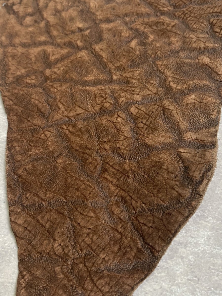 画像5: ヒポポタマス　カバ革　ブラウン　エンボス　ヒポレザー　かば革 ハギレ (5)