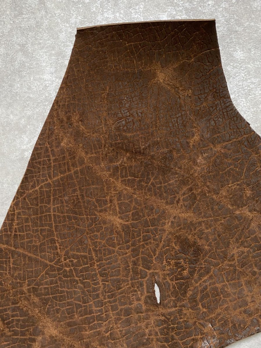 画像2: ヒポポタマス　カバ革　ブラウン　ヒポレザー　かば革　エキゾチックレザー (2)