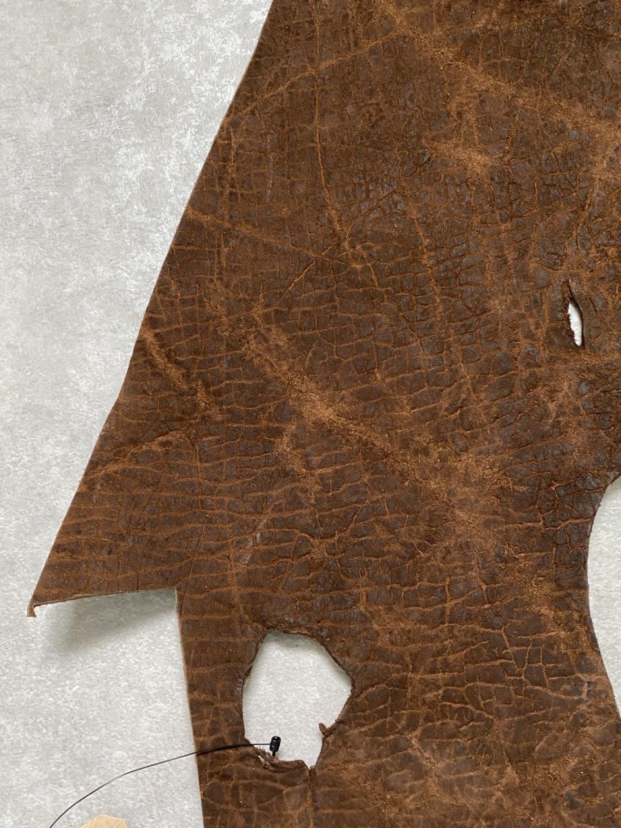 画像3: ヒポポタマス　カバ革　ブラウン　ヒポレザー　かば革　エキゾチックレザー (3)