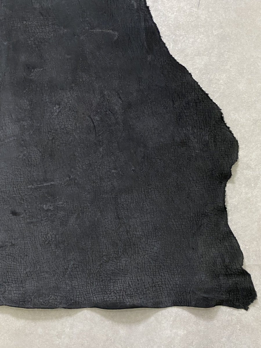 画像5: ヒポポタマス　カバ床革　エンボスブラック　ヒポレザー　かば革 (5)