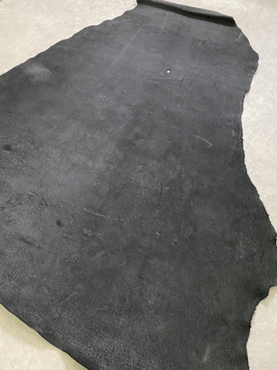 画像6: ヒポポタマス　カバ床革　エンボスブラック　ヒポレザー　かば革 (6)