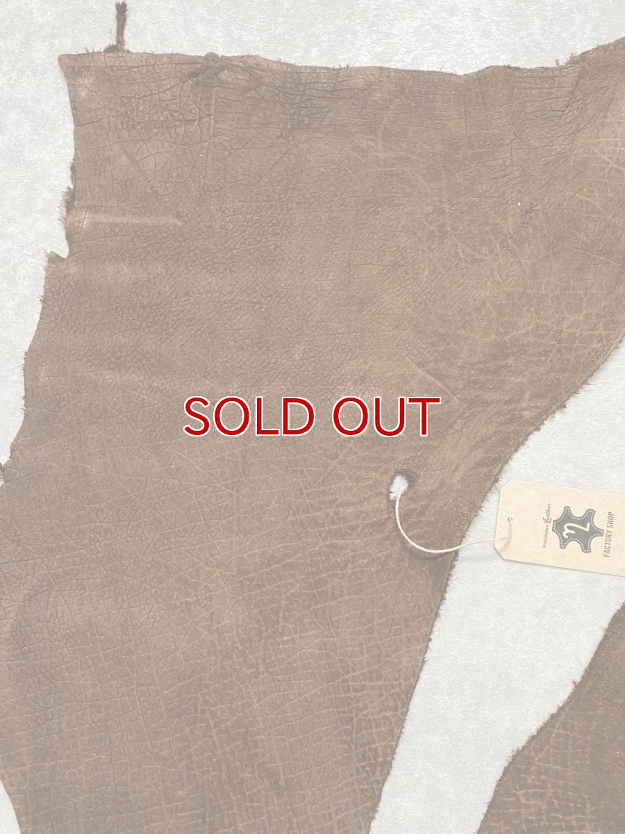 画像3: ヒポポタマス　カバ革　ブラウン　ヒポレザー　かば革　エキゾチックレザー (3)