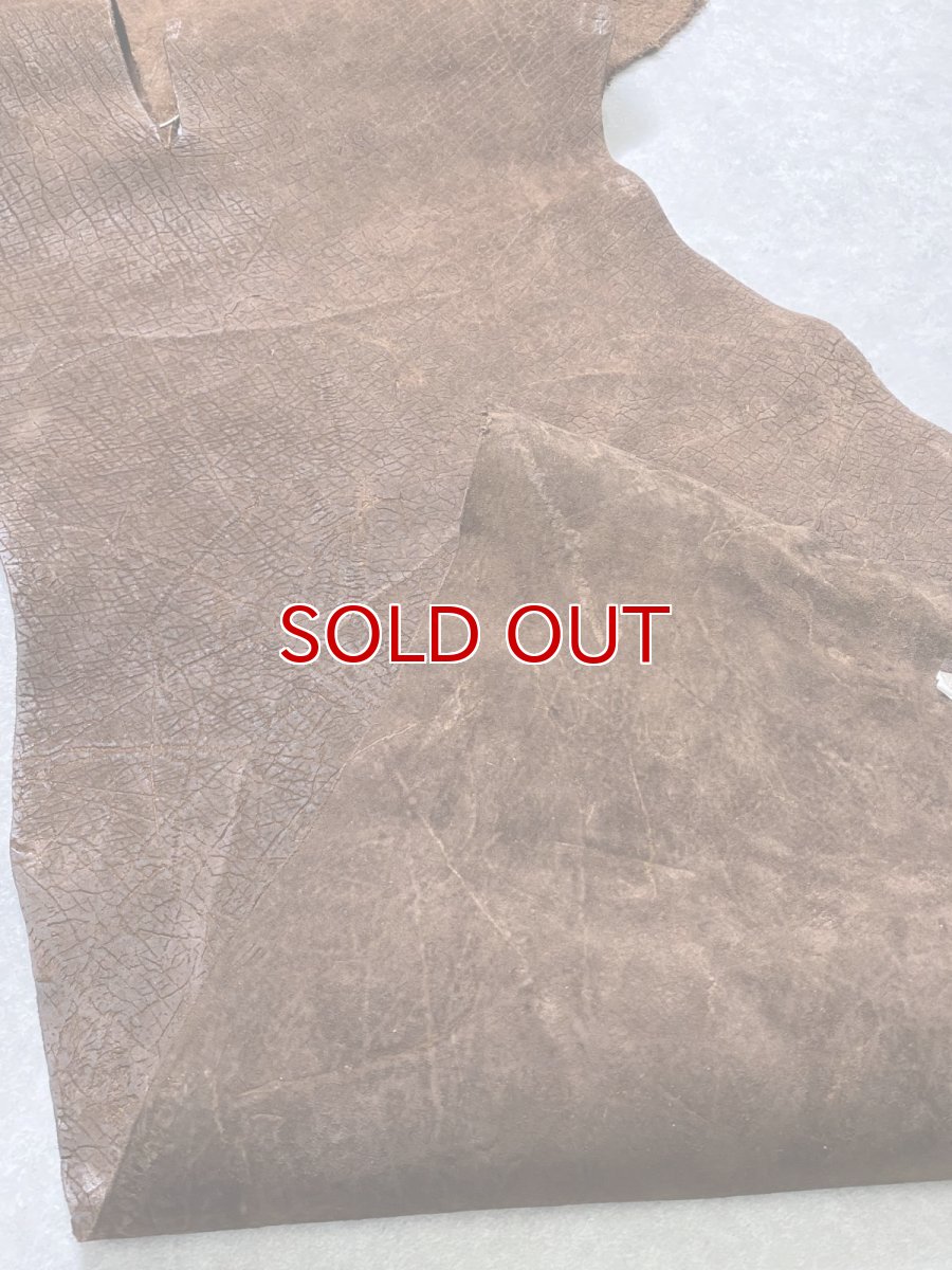 画像9: ヒポポタマス　カバ革　ブラウン　ヒポレザー　かば革　エキゾチックレザー (9)