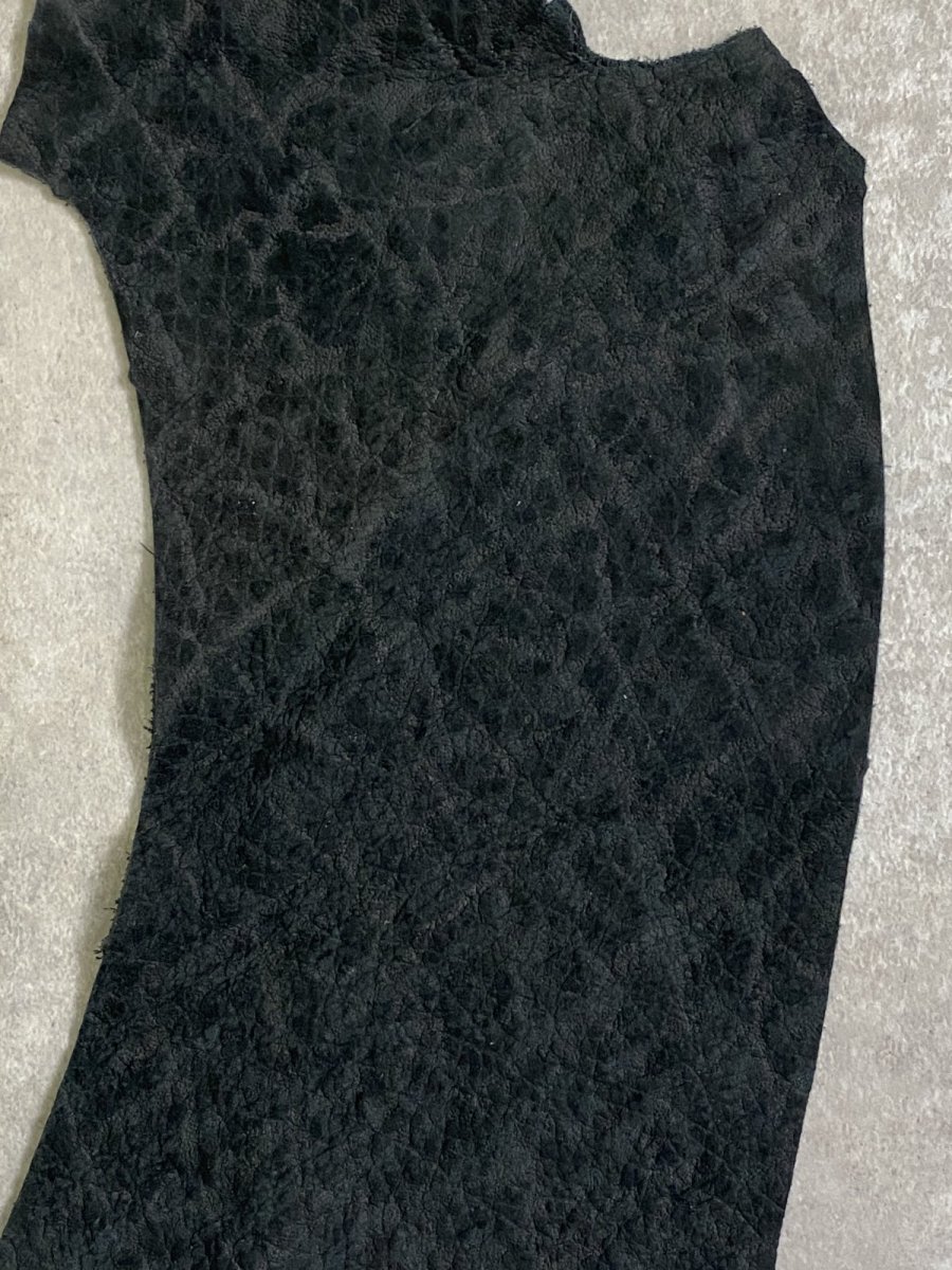 画像2: ヒポポタマス　カバ革　ブラック　エンボス　ヒポレザー　かば革 ハギレ (2)