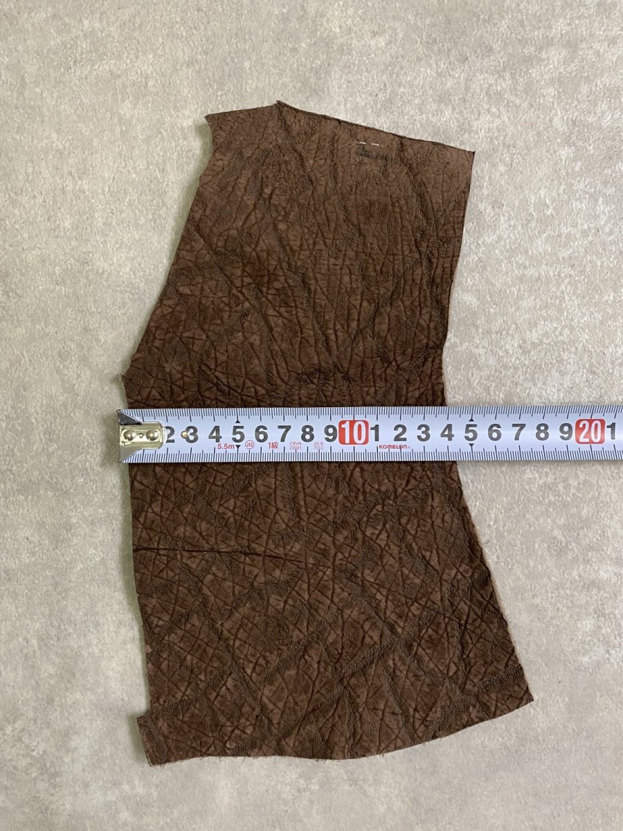 画像4: ヒポポタマス　カバ革　ブラウン　エンボス　ヒポレザー　かば革 ハギレ (4)