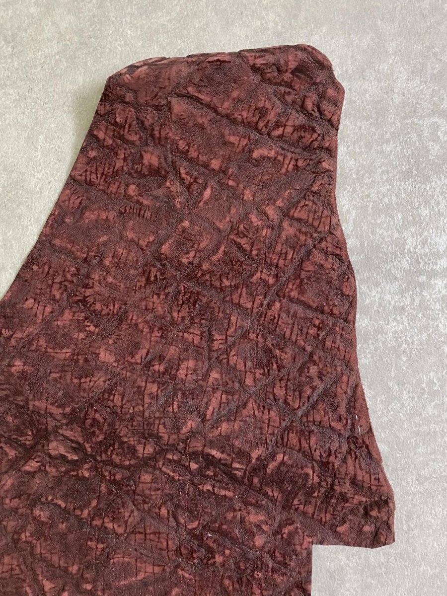 画像3: ヒポポタマス　カバ革　ボルドー　エンボス　ヒポレザー　かば革 ハギレ (3)