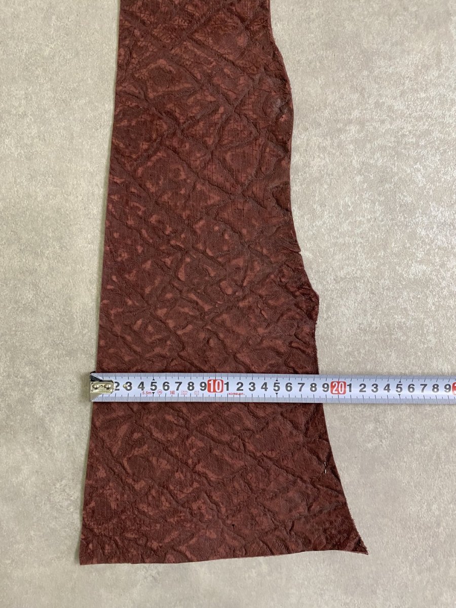 画像4: ヒポポタマス　カバ革　ボルドー　エンボス　ヒポレザー　かば革 ハギレ (4)