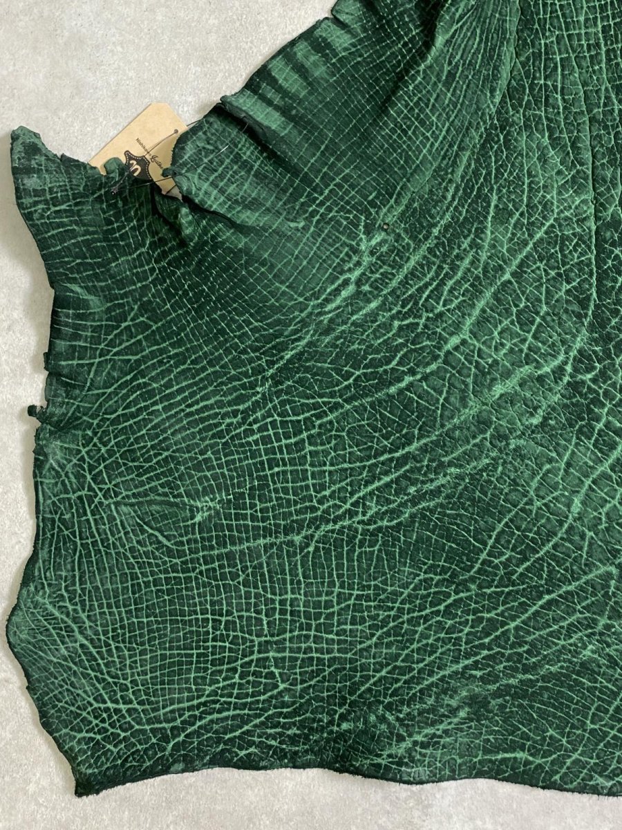 画像2: ヒポポタマス　カバ革　グリーン　ヒポレザー　かば革 (2)