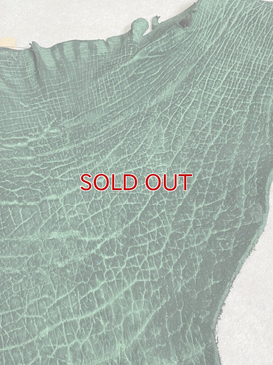 画像3: ヒポポタマス　カバ革　グリーン　ヒポレザー　かば革 (3)