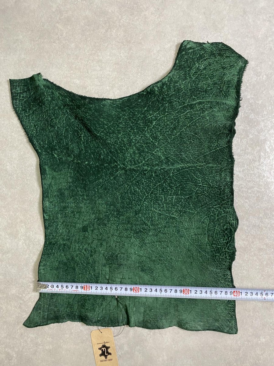 画像9: ヒポポタマス　カバ革　グリーン　ヒポレザー　かば革 (9)