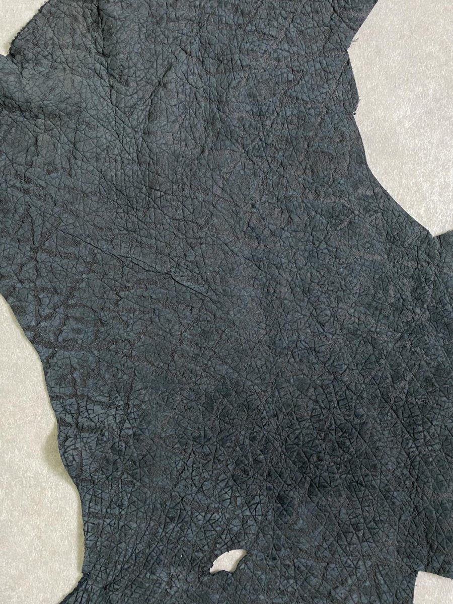 画像5: ヒポポタマス　カバ革　エンボスブラック　ヒポレザー　かば革 (5)