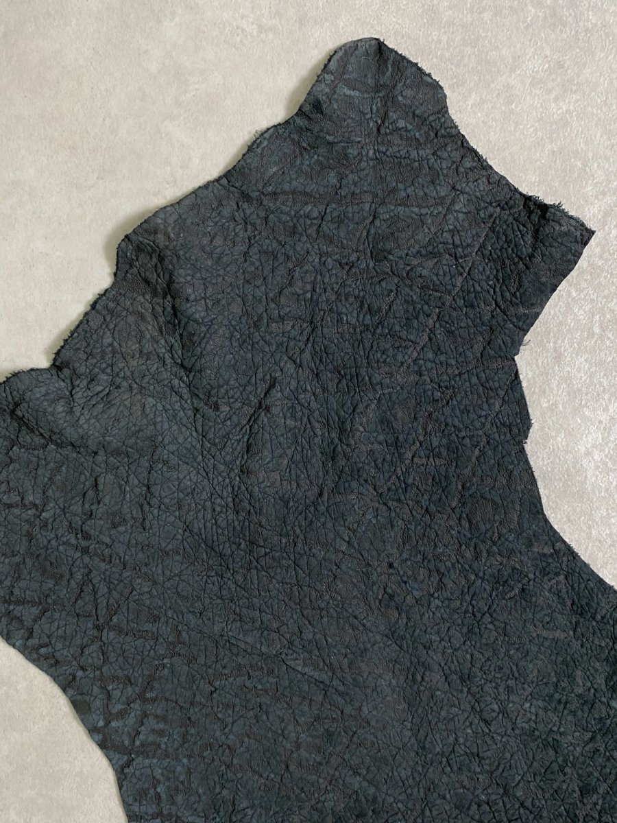 画像2: ヒポポタマス　カバ革　エンボスブラック　ヒポレザー　かば革 (2)