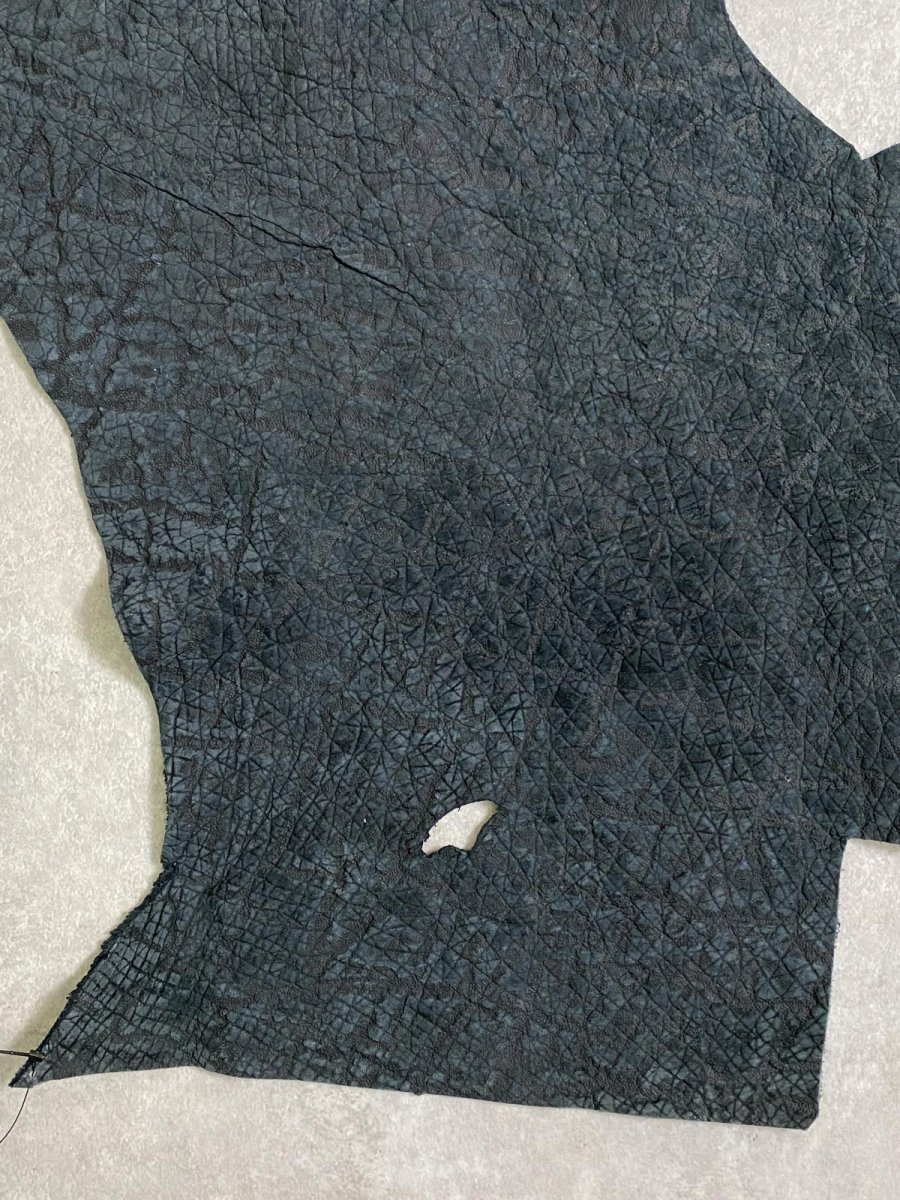 画像3: ヒポポタマス　カバ革　エンボスブラック　ヒポレザー　かば革 (3)