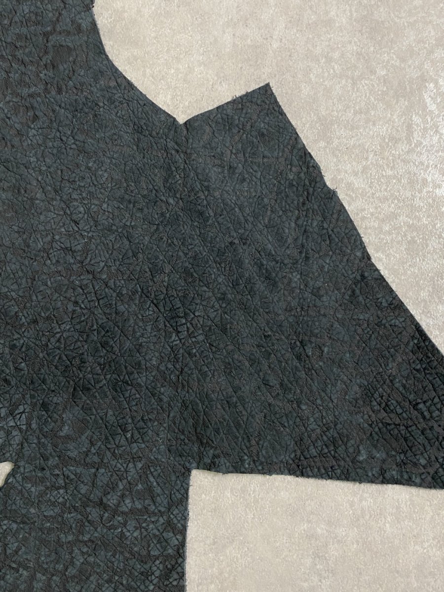 画像4: ヒポポタマス　カバ革　エンボスブラック　ヒポレザー　かば革 (4)