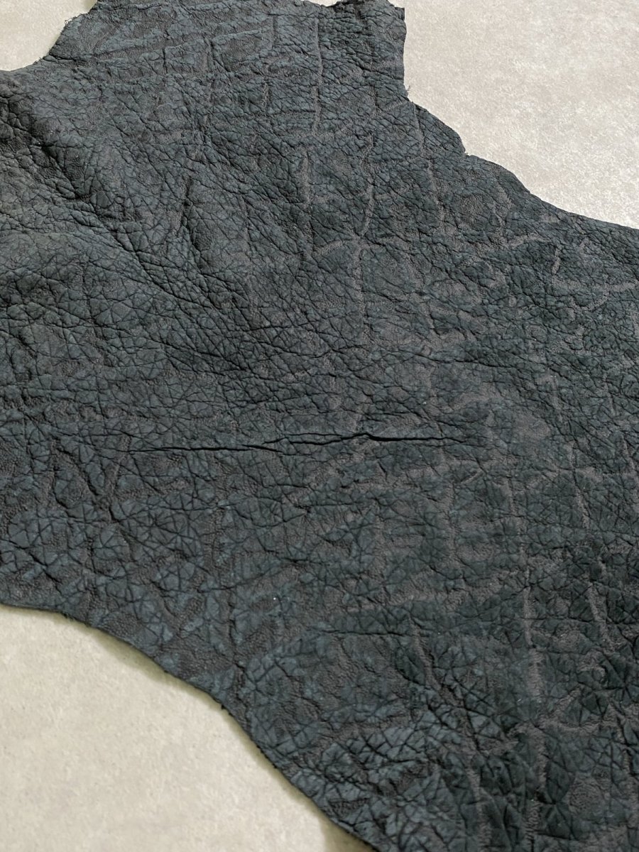 画像6: ヒポポタマス　カバ革　エンボスブラック　ヒポレザー　かば革 (6)