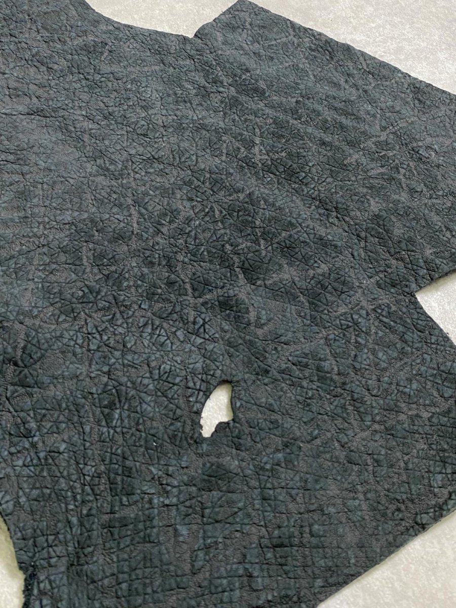 画像7: ヒポポタマス　カバ革　エンボスブラック　ヒポレザー　かば革 (7)