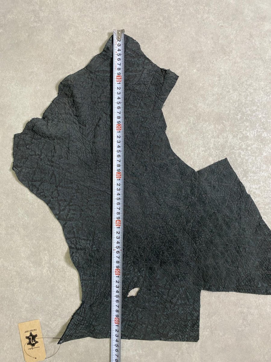 画像8: ヒポポタマス　カバ革　エンボスブラック　ヒポレザー　かば革 (8)