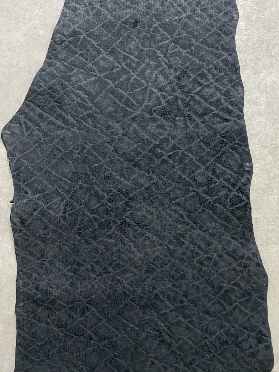 画像4: ヒポポタマス カバ革 エンボスブラック ヒポレザー かば革 (4)