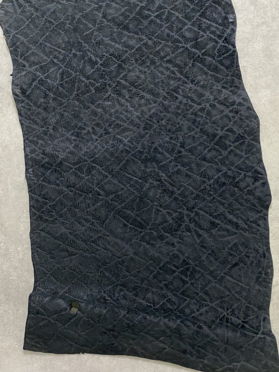 画像5: ヒポポタマス カバ革 エンボスブラック ヒポレザー かば革 (5)