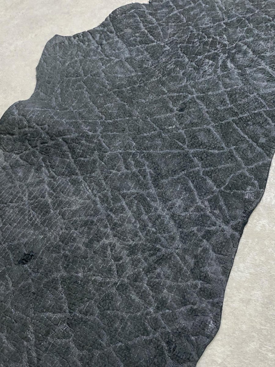 画像6: ヒポポタマス カバ革 エンボスブラック ヒポレザー かば革 (6)