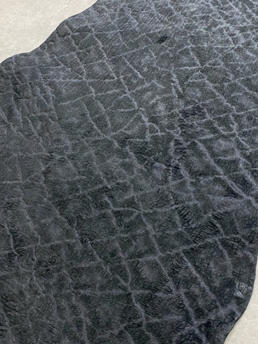 画像7: ヒポポタマス カバ革 エンボスブラック ヒポレザー かば革 (7)