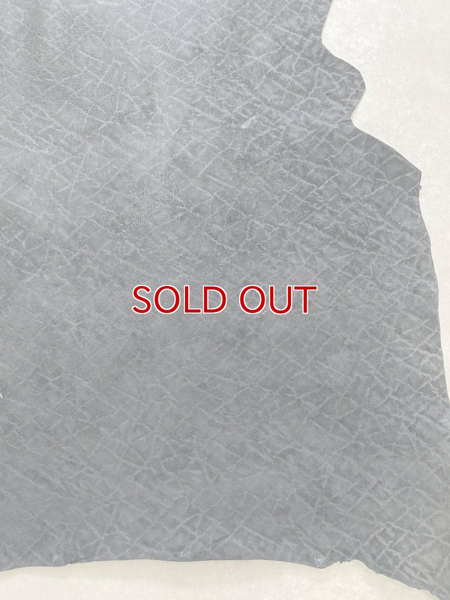 画像7: ヒポポタマス カバ革 エンボスブラック ヒポレザー かば革 (7)