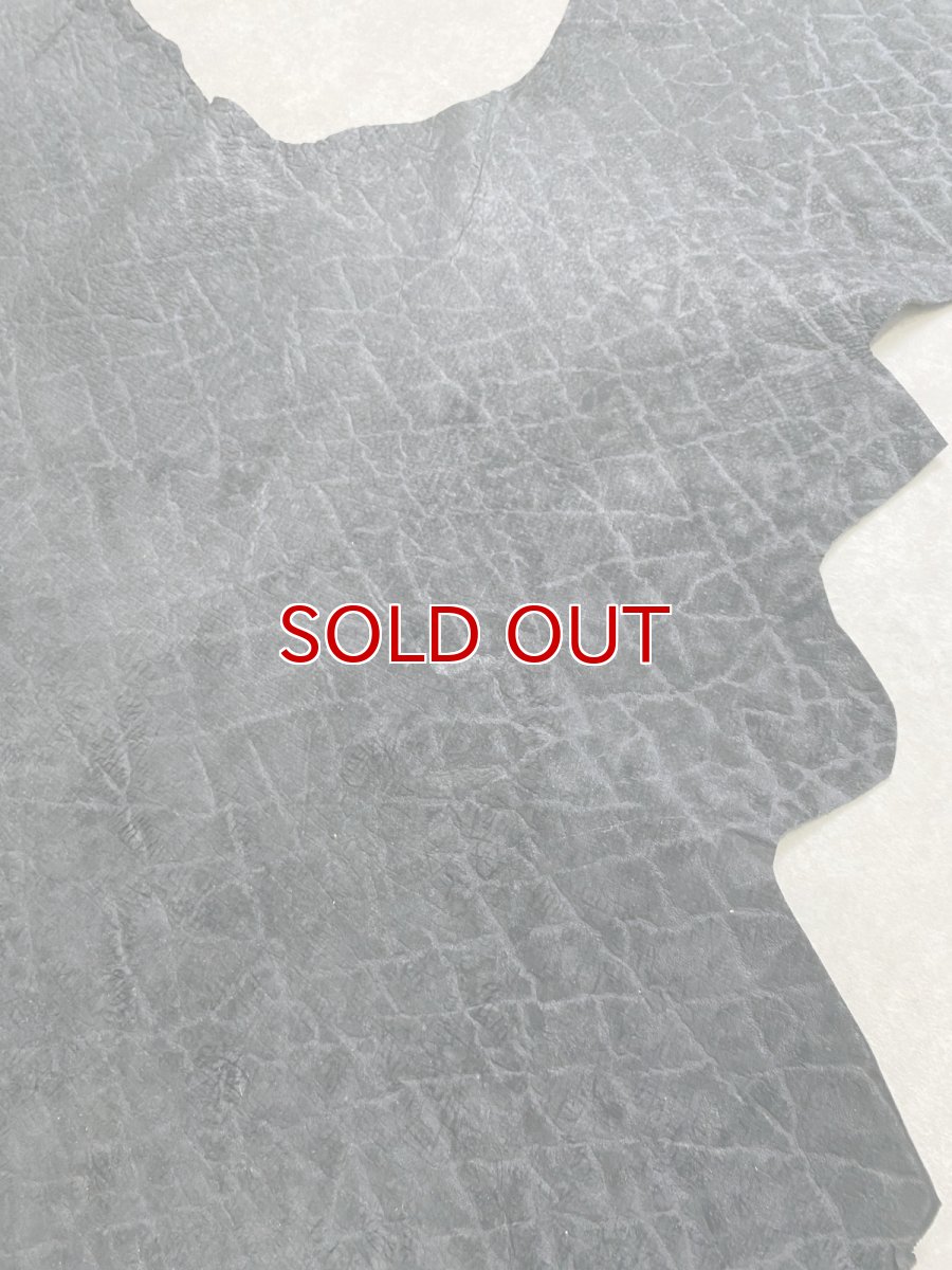 画像3: ヒポポタマス カバ革 エンボスブラック ヒポレザー かば革 (3)