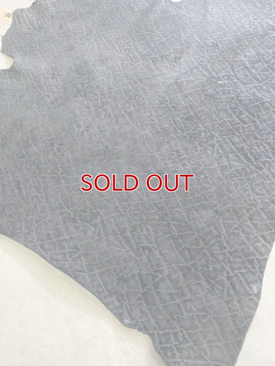 画像4: ヒポポタマス カバ革 エンボスブラック ヒポレザー かば革 (4)