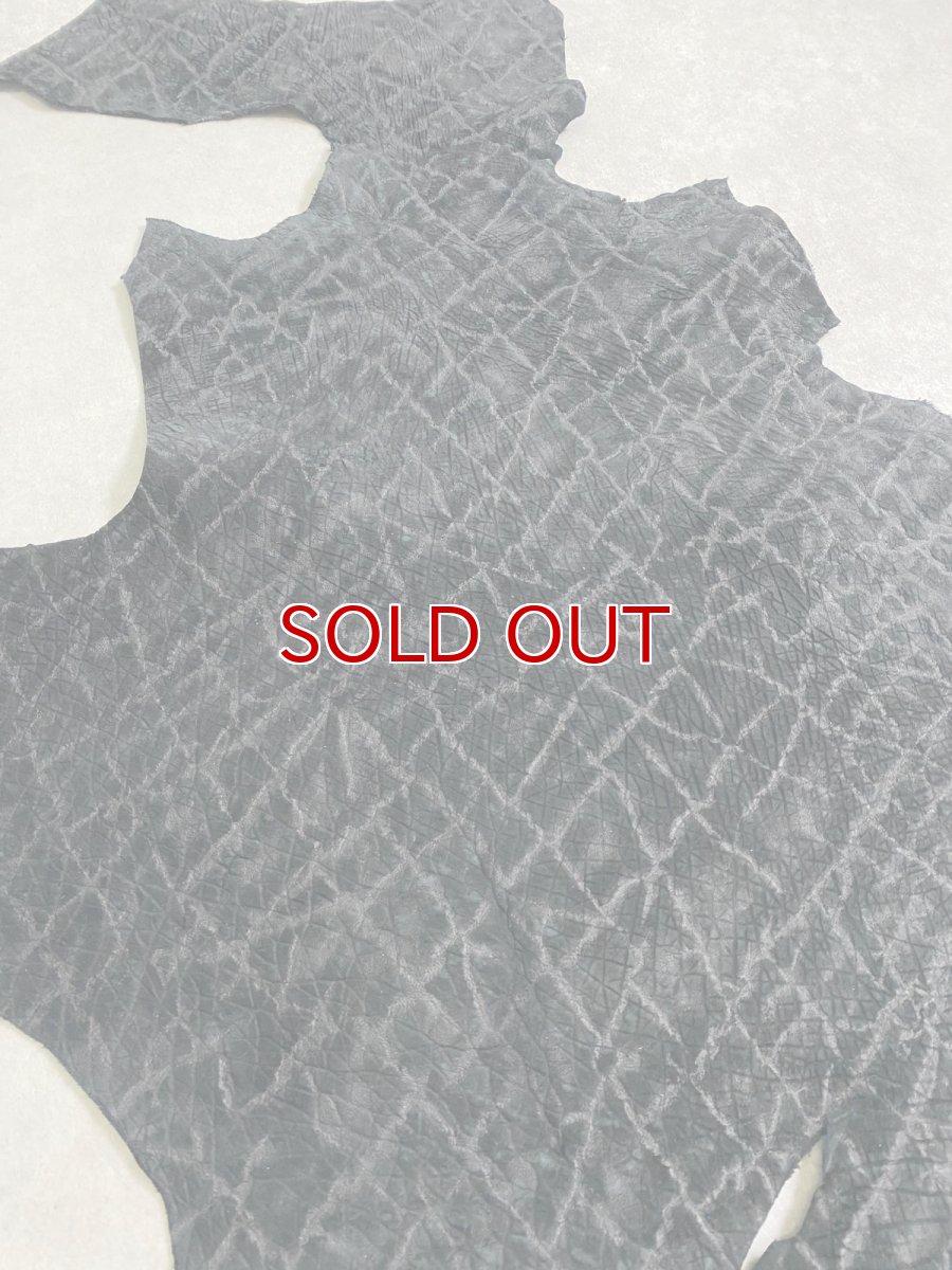 画像3: ヒポポタマス　カバ革　エンボスブラック　ヒポレザー　かば革 (3)