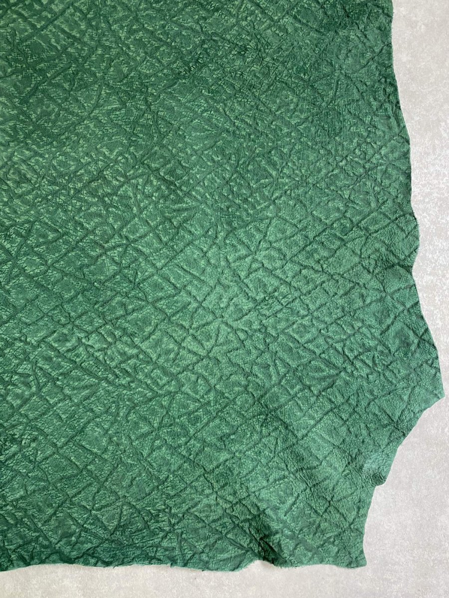 画像7: ヒポポタマス カバ革 エンボス グリーン ヒポレザー かば革 (7)