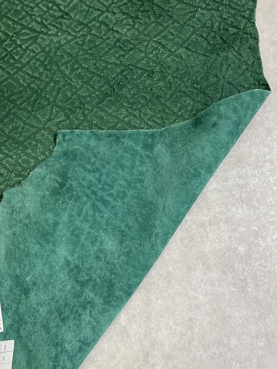 画像8: ヒポポタマス カバ革 エンボス グリーン ヒポレザー かば革 (8)