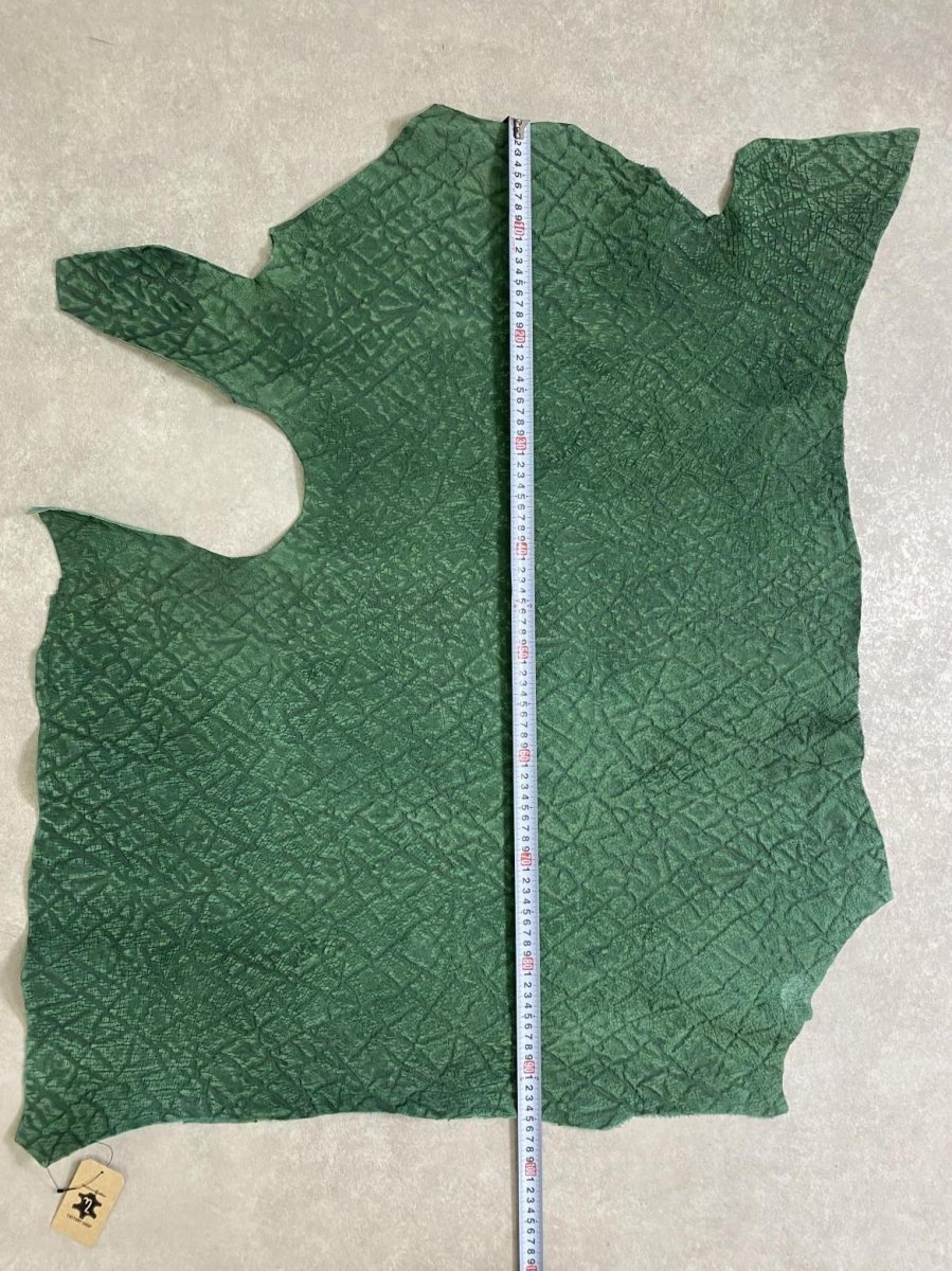 画像10: ヒポポタマス カバ革 エンボス グリーン ヒポレザー かば革 (10)