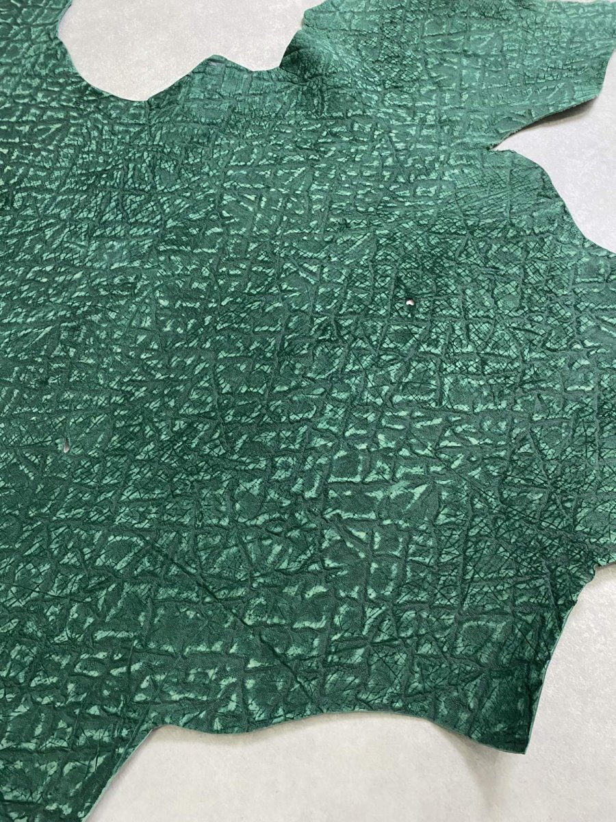 画像4: ヒポポタマス　カバ革　エンボス　グリーン　ヒポレザー　かば革 (4)