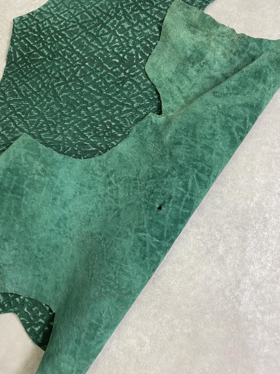 画像8: ヒポポタマス　カバ革　エンボス　グリーン　ヒポレザー　かば革 (8)