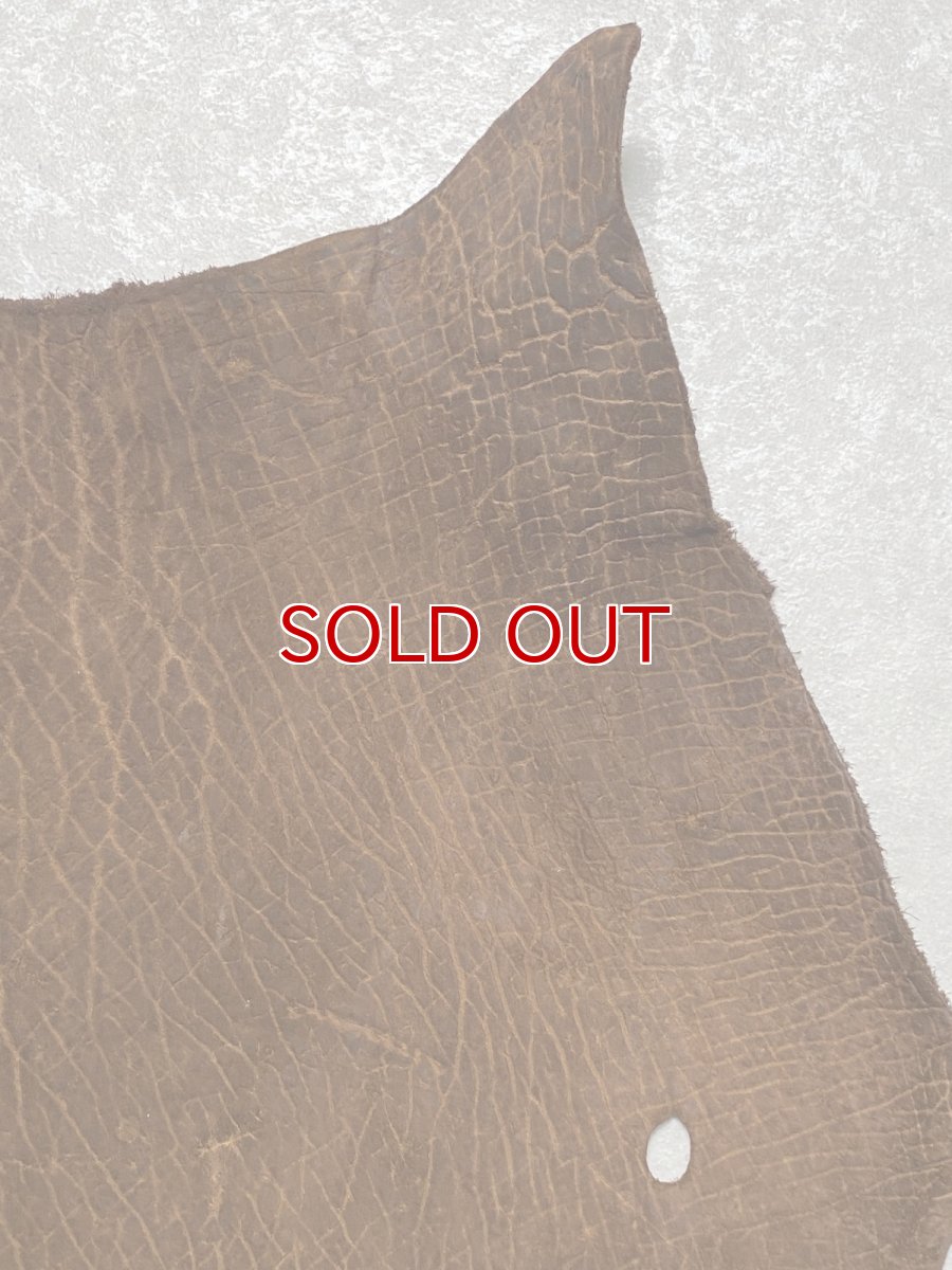 画像3: ヒポポタマス　カバ革　ブラウン　ヒポレザー　かば革 (3)