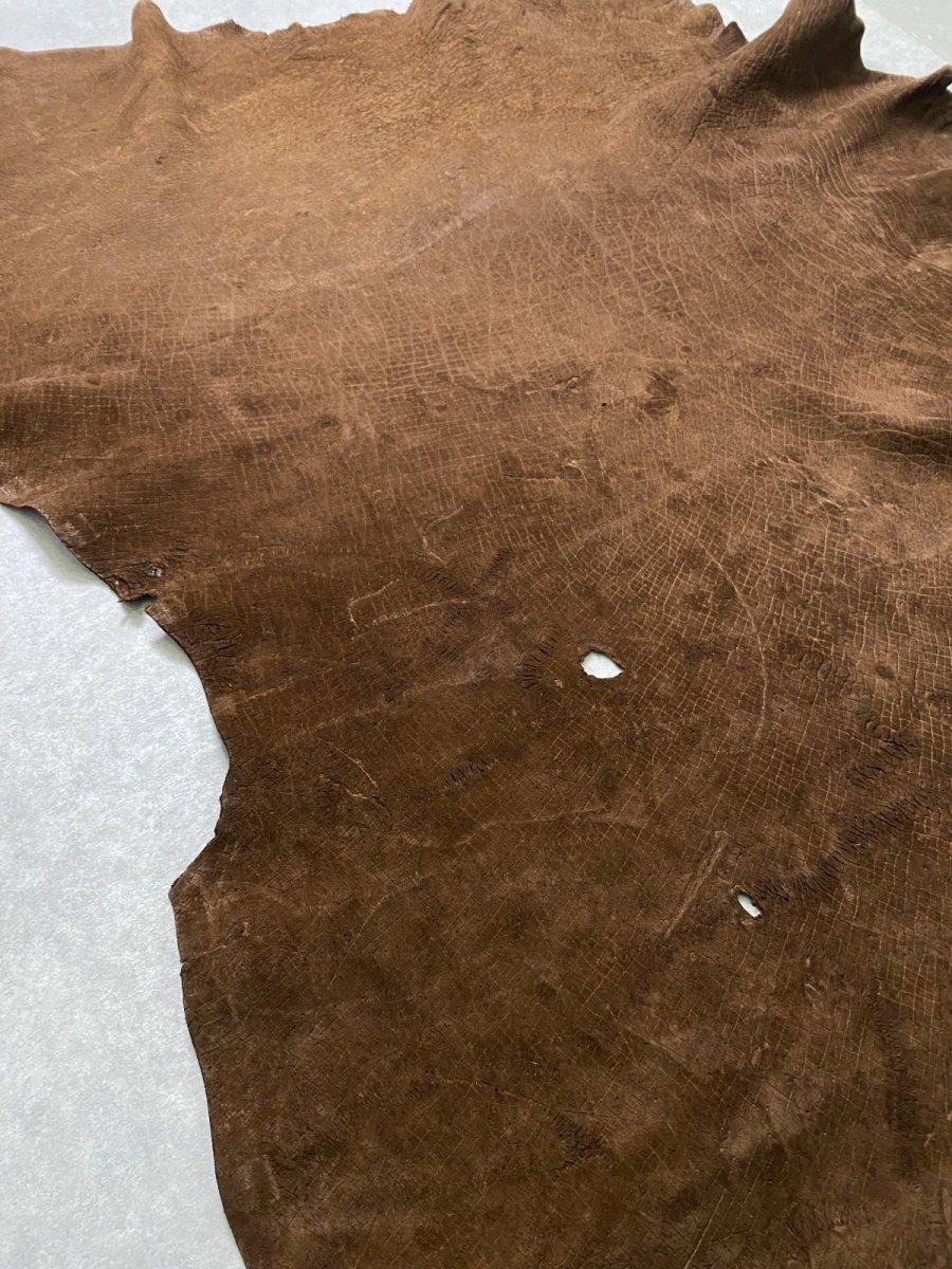 画像5: ヒポポタマス　カバ革　ブラウン　ヒポレザー　かば革 (5)