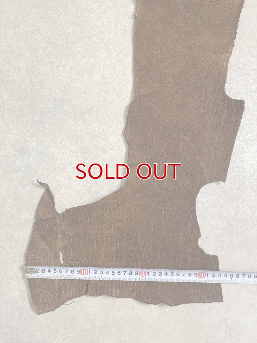 画像5: ヒポポタマス　カバ革　ブラウン　ヒポレザー　かば革 (5)