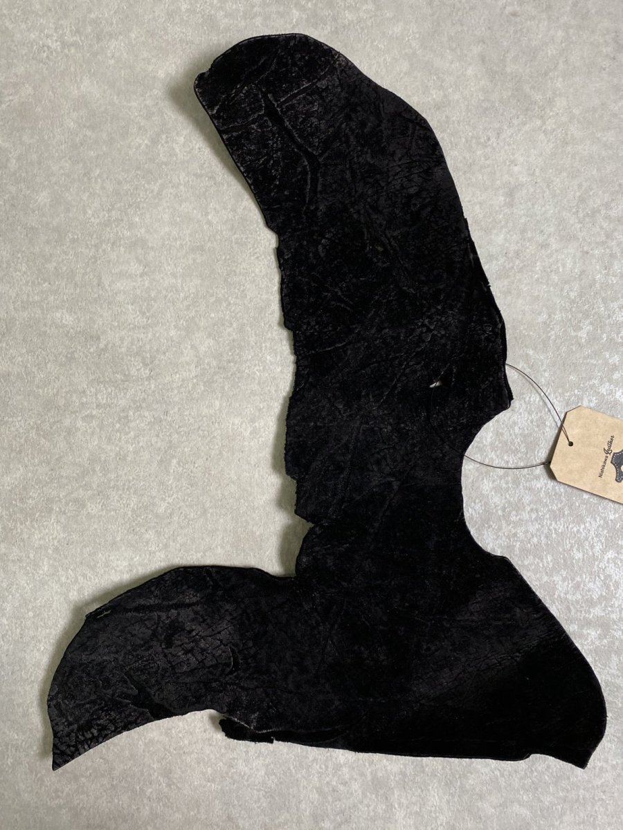 画像1: ヒポポタマス　カバ革　ブラック　ヒポレザー　かば革 (1)