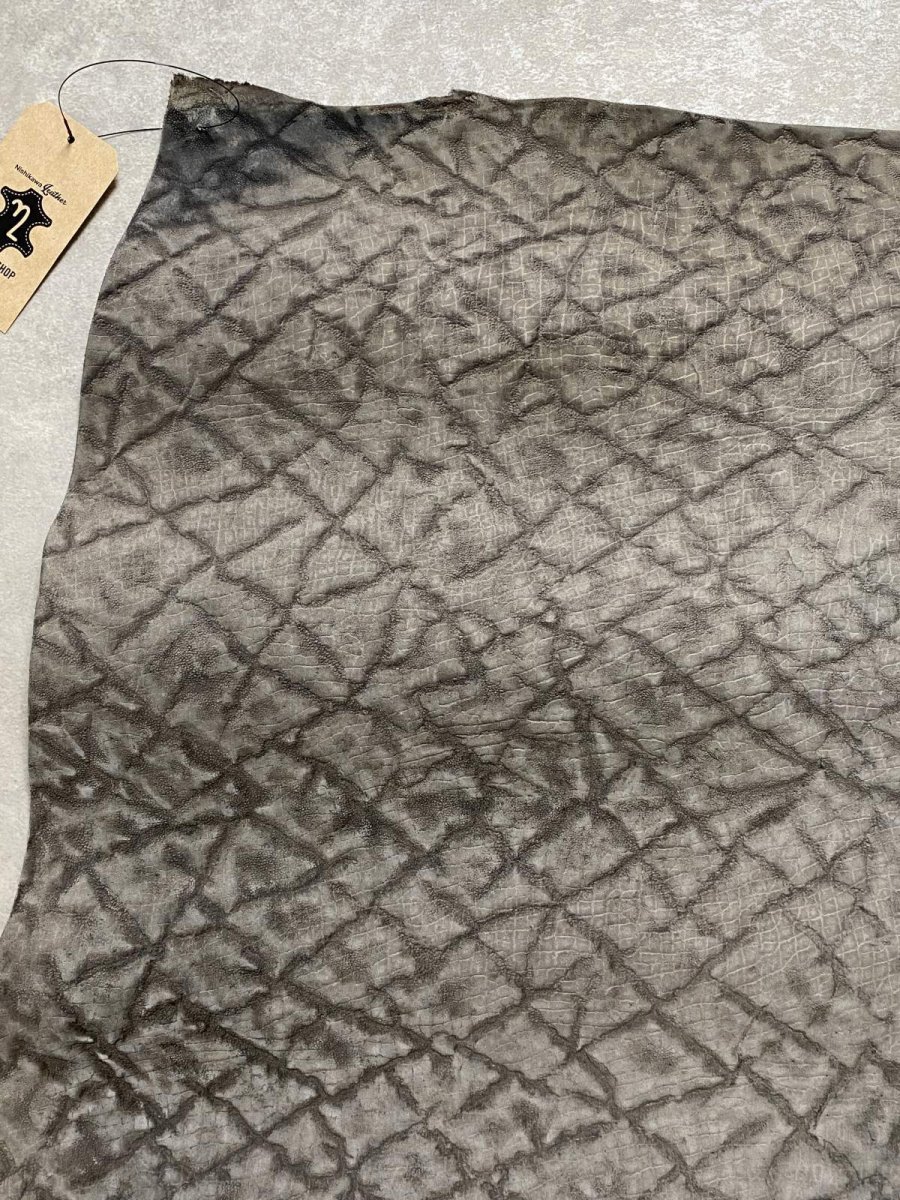 画像2: ヒポポタマス　カバ革　エンボス　グレー  ヒポレザー　かば革　型押し　 (2)